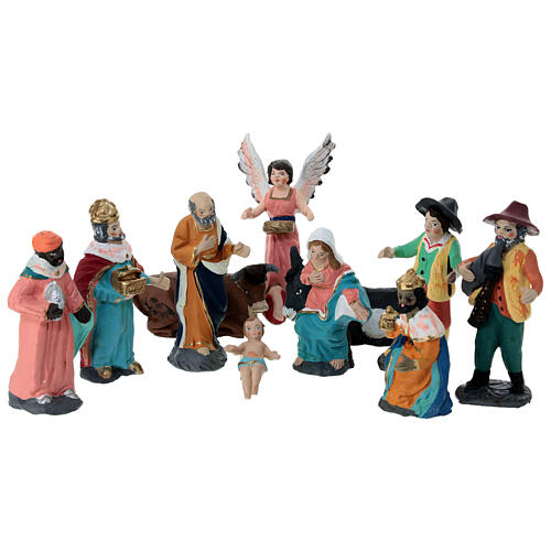 Nativité 11 pièces en terre cuite crèche napolitaine 10 cm 1