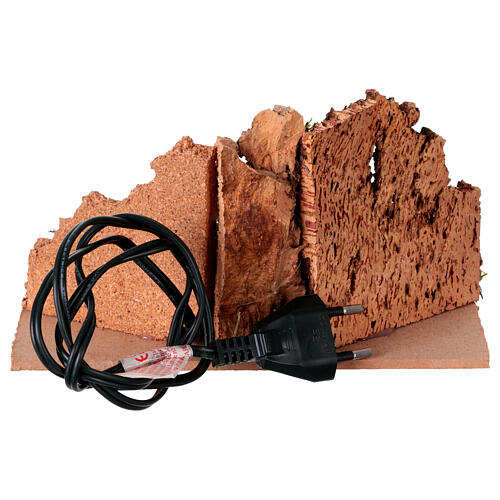 Landschaft mit Feuerstelle, Flackerlichteffekt – 10 × 20 × 12 cm, geeignet für eine 8 cm Krippe, neapolitanischer Stil 4