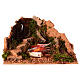 Landschaft mit Feuerstelle, Flackerlichteffekt – 10 × 20 × 12 cm, geeignet für eine 8 cm Krippe, neapolitanischer Stil s1