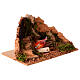 Landschaft mit Feuerstelle, Flackerlichteffekt – 10 × 20 × 12 cm, geeignet für eine 8 cm Krippe, neapolitanischer Stil s3