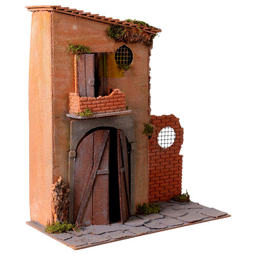 Casa de pastores em cortiça 50x45x20 cm presépio napolitano 20 cm 3