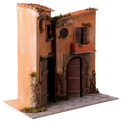 Neapolitan Nativity Scene houses, 55x55x30 cm, for 20 cm figurines 3