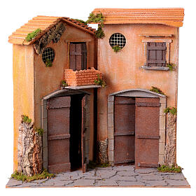 Shepherds' houses, 55x55x30 cm, setting for 20 cm Neapolitan Nativity Scene