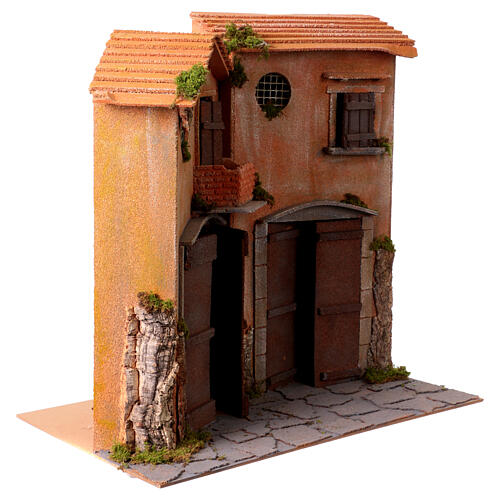 Shepherds' houses, 55x55x30 cm, setting for 20 cm Neapolitan Nativity Scene 3