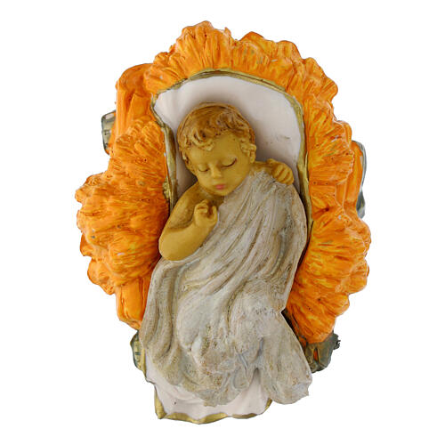 Enfant Jésus dans une mangeoire en résine 6 cm 1