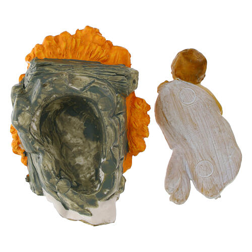 Enfant Jésus dans une mangeoire en résine 6 cm 8