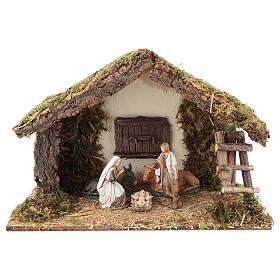 Cabana com janela e escada 35x15x25 cm para presépio 8-10 cm