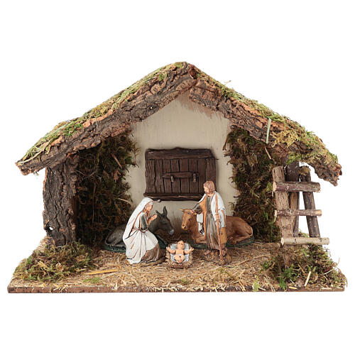 Cabana com janela e escada 35x15x25 cm para presépio 8-10 cm 1