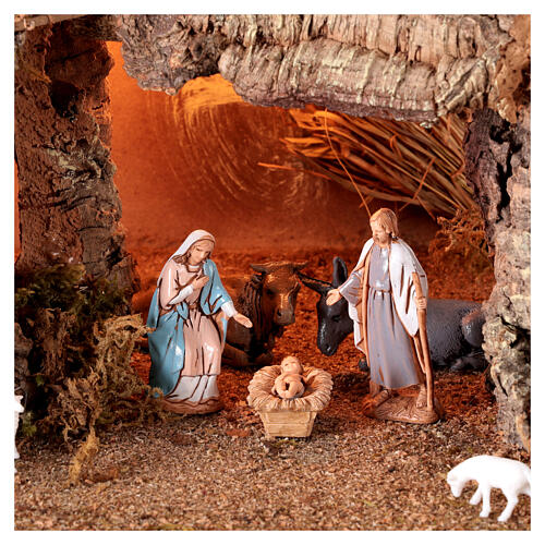 Villaggio illuminato di montagna 40x30x25 cm presepe 6-8 cm 2