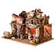 Villaggio illuminato di montagna 40x30x25 cm presepe 6-8 cm s3