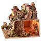 Villaggio illuminato di montagna 40x30x25 cm presepe 6-8 cm s5