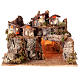 Villaggio illuminato di montagna 40x30x25 cm presepe 6-8 cm s6