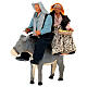 Elderly couple on donkey figurine, Neapolitan Nativity Scene 13 cm s2