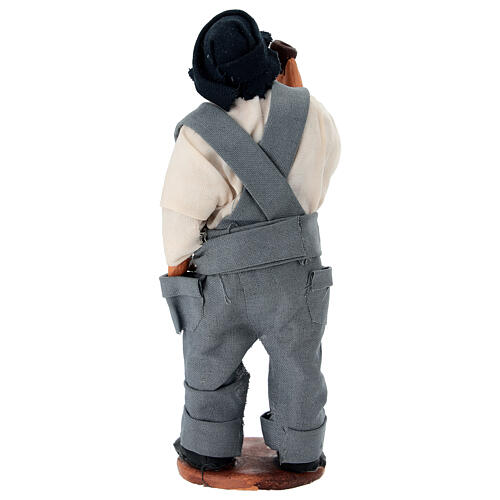 Mann mit Pfeife und Hand in der Tasche, Krippenfigur, Terrakotta, neapolitanische Krippe, für 13 cm Krippe 4