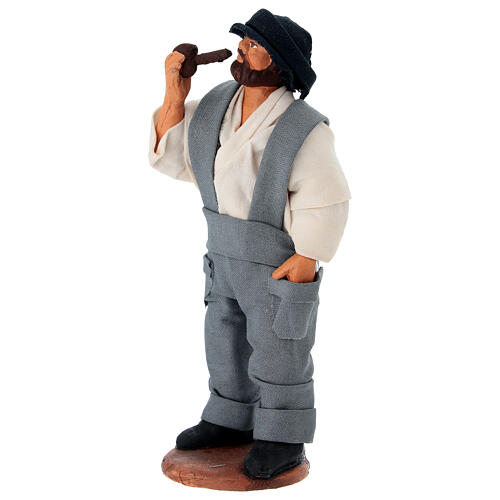 Homme avec pipe et main dans la poche crèche napolitaine de 13 cm 2