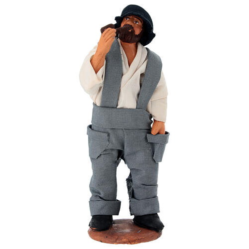 Man with Pipe and Hand in Pocket Figurine, Neapolitan Nativity Scene 13 cm 1