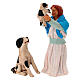 Ragazza con cucciolo e cane presepe napoletano da 13 cm s1