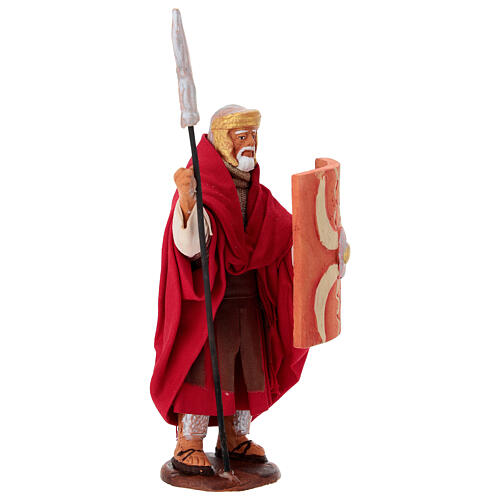 Soldado com lança e escudo para presépio napolitano de 13 cm 3