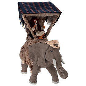 Uomo su elefante presepe napoletano da 13 cm