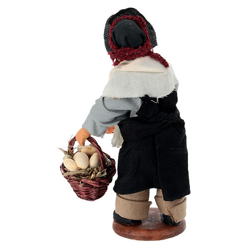 Uomo gallina appesa cesto uova presepe napoletano da 10 cm 4