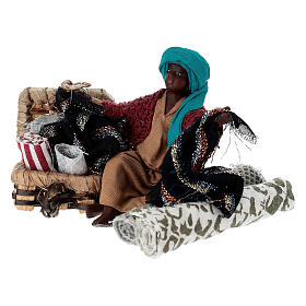 Venditore di stoffe seduto presepe napoletano 10 cm
