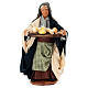 Frau mit Käsebrett, Krippenfigur, Terrakotta, neapolitanische Krippe, für 10 cm Krippe s1