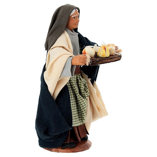 Mulher com tábua de queijos presépio napolitano 10 cm 3