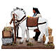 Uomo striglia il cavallo presepe napoletano da 10 cm s5