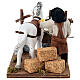 Uomo striglia il cavallo presepe napoletano da 10 cm s6