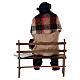 Man sitting on bench with pipe and pigeon, Neapolitan Nativity Scene 18 cm s4
