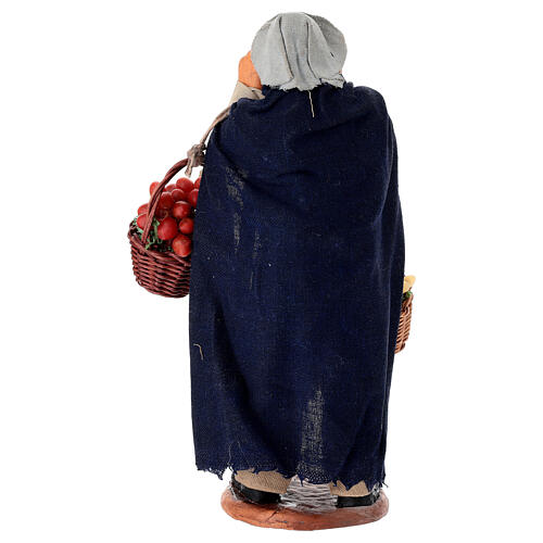 Vendedor de fruta con cestos gritando belén napolitano 18 cm 4