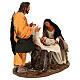 Natività su base in legno presepe napoletano da 30 cm s4