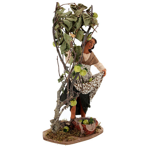 Woman picking apples for 30 cm Neapolitan Nativity Scene 3