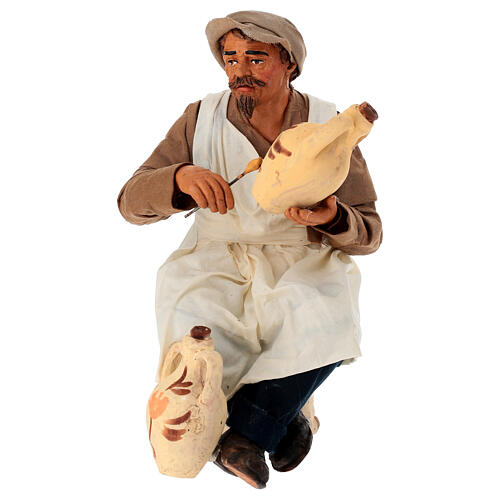 Sitzender Vasenmaler für 30 cm Krippe im neapolitanischen Stil 1