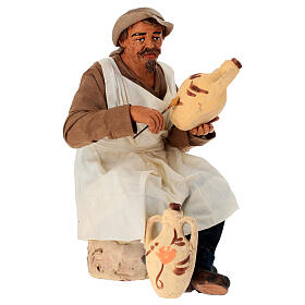 Decoratore di vasi seduto presepe napoletano 30 cm