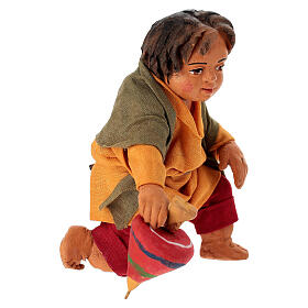 Bimbo con trottola presepe napoletano 30 cm