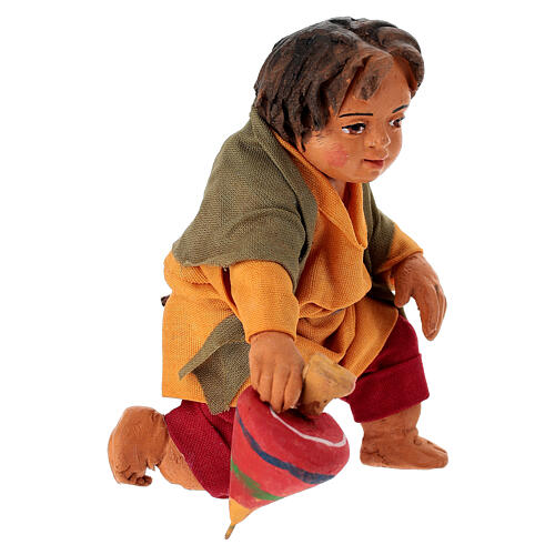 Bimbo con trottola presepe napoletano 30 cm 2