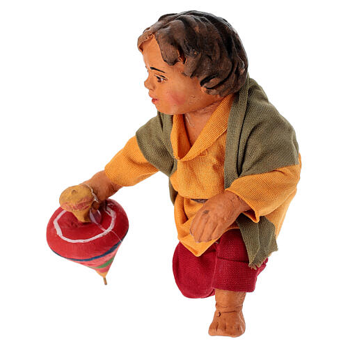 Bimbo con trottola presepe napoletano 30 cm 3