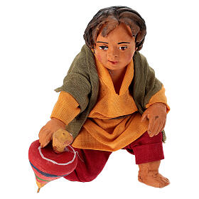 Child with spinning top figurine, Neapolitan Nativity Scene 30 cm