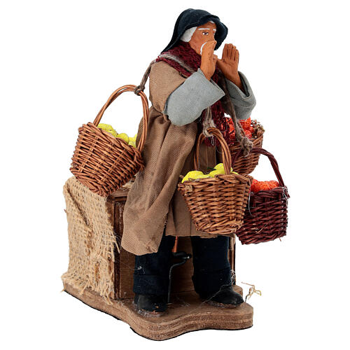 Obstverkäufer mit Zitronen- und Orangenkörben, bewegte Krippenszene für 14 cm Krippe 4