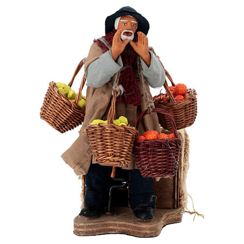 Fruit seller with lemon and orange baskets for 12 cm animated Neapolitan Nativity Scene 1