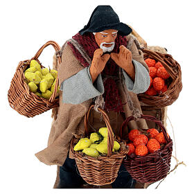 Fruttivendolo cesti limoni arance movimento presepe napoletano da 12 cm
