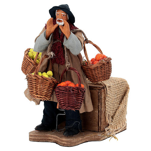 Fruttivendolo cesti limoni arance movimento presepe napoletano da 12 cm 3