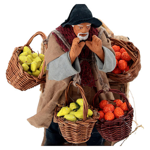 Animated fruit seller with lemon and orange crates for 12 cm Neapolitan Nativity Scene 2