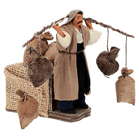 Man with 4 sacks, animated Neapolitan nativity scene figurine 10 cm