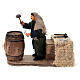 Man repairing barrel animated Neapolitan Nativity Scene with 10 cm s1