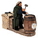 Man repairing barrel animated Neapolitan Nativity Scene with 10 cm s3