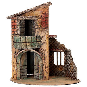 Casetta con balcone 25x15x25 cm Presepe Napoletano 6-8 cm