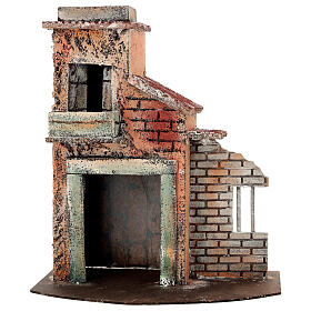 Casetta in rovina con balcone 25x15x25 cm Presepe Napoli 6-8 cm