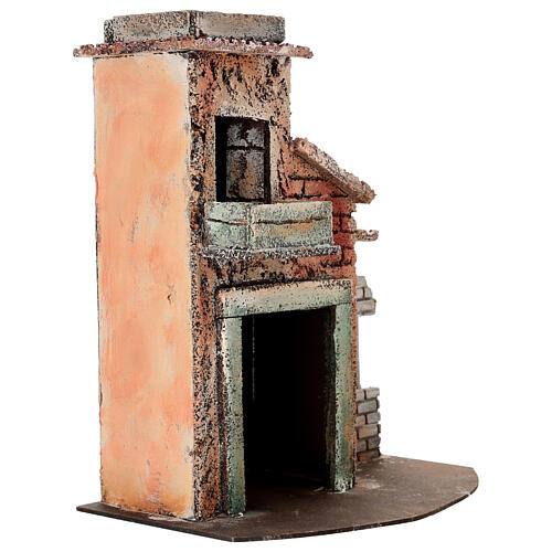 Casetta in rovina con balcone 25x15x25 cm Presepe Napoli 6-8 cm 2
